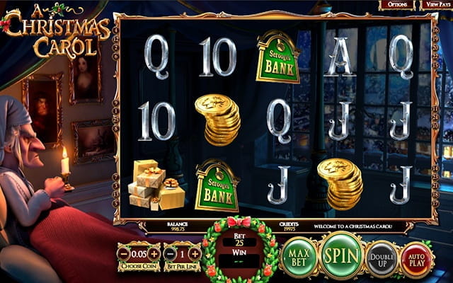 A preview of the A Christmas Carol slot game.